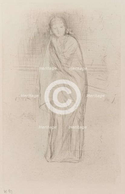 Draped Model, 1870. Creator: James Abbott McNeill Whistler.