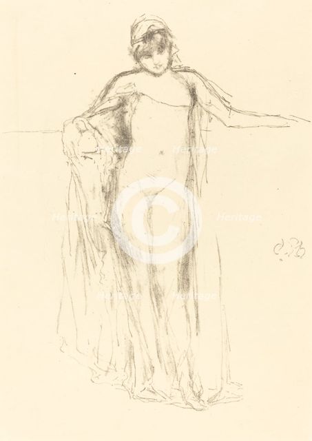 Draped Model, Standing, 1893. Creator: James Abbott McNeill Whistler.