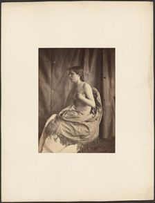 Draped nude female model, about 1850-1855. Creator: Eugène Durieu