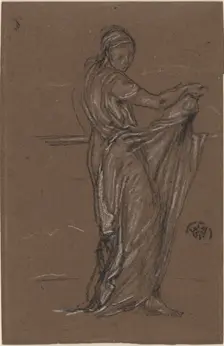Draped Female Figure, 1870-1873. Creator: James Abbott McNeill Whistler
