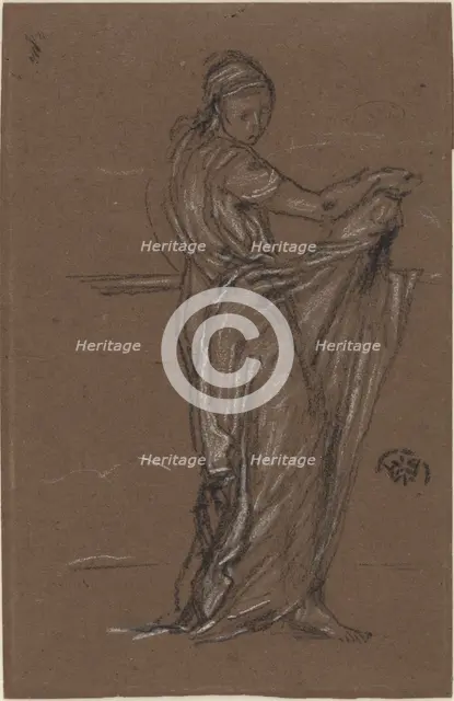 Draped Female Figure, 1870-1873. Creator: James Abbott McNeill Whistler.