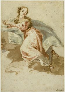 Draped Female Figure at Prayer, n.d. Creator: Francesco Fontebasso