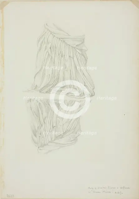 Draped Figure and Reflection, study for Mirror of Venus, c. 1873-77. Creator: Sir Edward Coley Burne-Jones.