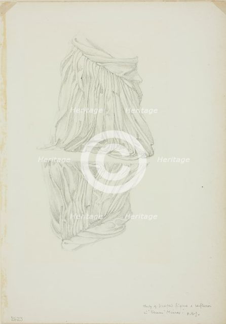 Draped Figure and Reflection, study for Mirror of Venus, c. 1873-77. Creator: Sir Edward Coley Burne-Jones.