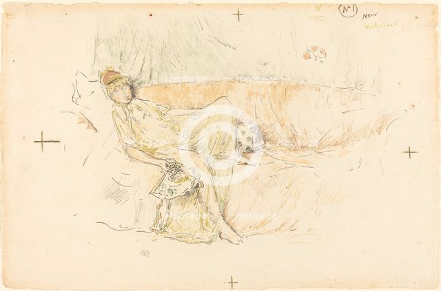 Draped Figure, Reclining, 1892. Creator: James Abbott McNeill Whistler.