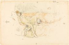 Draped Figure, Reclining, 1892. Creator: James Abbott McNeill Whistler