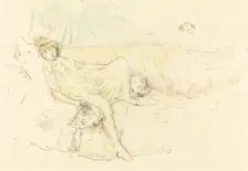 Draped Figure, Reclining, 1892. Creator: James Abbott McNeill Whistler