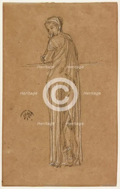 Draped Figure Standing, 1870-1873. Creator: James Abbott McNeill Whistler.