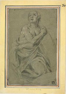 Draped Kneeling Female Nude, n.d. Creator: Abraham Jansz van Diepenbeeck