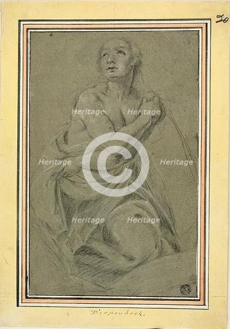 Draped Kneeling Female Nude, n.d. Creator: Abraham Jansz van Diepenbeeck.