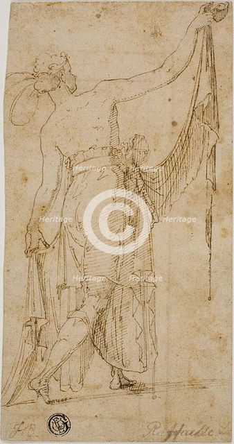 Draped Standing Figure with Outstretched Arms, 1540/50. Creator: Unknown.