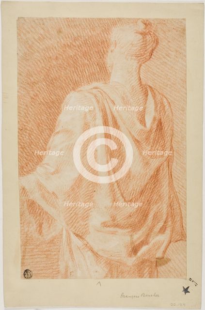 Draped Woman, Seen From Back, n.d. Creator: Francois Boucher.