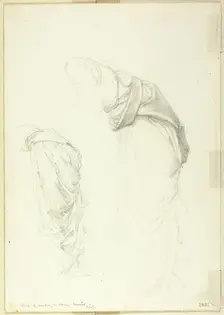 Drapery, two studies for The Mirror of Venus, c. 1873-77. Creator: Sir Edward Coley Burne-Jones
