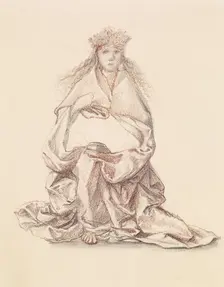 Drapery Study for Christ in Majesty, 1865-66. Creator: Sir Edward Coley Burne-Jones