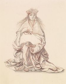 Drapery Study for Christ in Majesty, 1865-66. Creator: Sir Edward Coley Burne-Jones