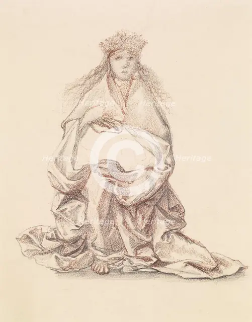 Drapery Study for Christ in Majesty, 1865-66. Creator: Sir Edward Coley Burne-Jones.