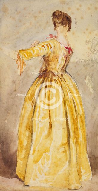 Drapery Study For Figure of Woman in Yellow Dress, c1820s. Creator: David Cox the Elder.