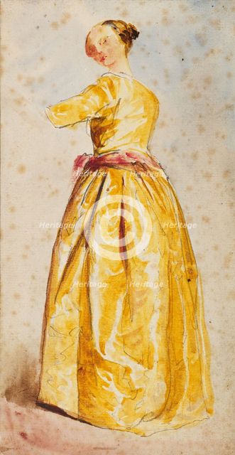 Drapery Study For Figure of Woman in Yellow Dress, c1820s. Creator: David Cox the Elder.