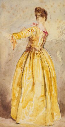 Drapery Study For Figure of Woman in Yellow Dress, c1820s. Creator: David Cox the Elder