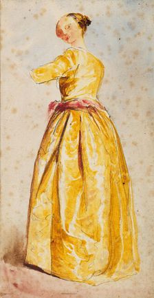 Drapery Study For Figure of Woman in Yellow Dress, c1820s. Creator: David Cox the Elder