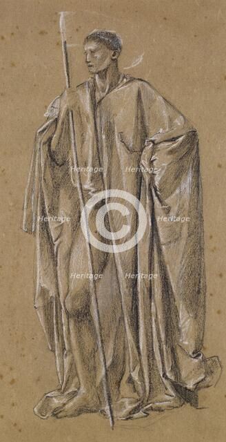 Drapery Study for St John the Baptist, 1865-66. Creator: Sir Edward Coley Burne-Jones.
