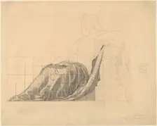 Drapery Study for Reclining Female Study for "Painting". Creator: Kenyon Cox