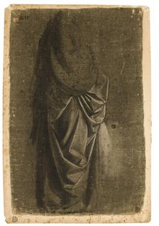 Drapery Study of a Standing Figure Facing Right, in Profile, late 1460s-early 1470s. Creator: Andrea del Verrocchio