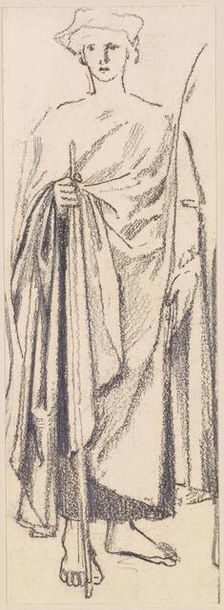 Drapery Study of a Young Man, 1861-64. Creator: Sir Edward Coley Burne-Jones