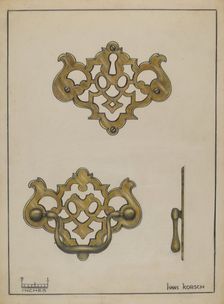 Drawer Pull, c. 1936. Creator: Hans Korsch