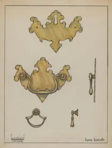 Drawer Pull, c. 1936. Creator: Hans Korsch