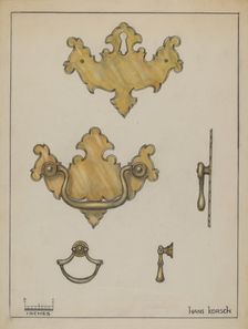 Drawer Pull, c. 1936. Creator: Hans Korsch