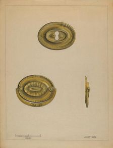 Drawer Pull, c. 1936. Creator: Janet Riza