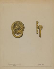 Drawer Pull, c. 1936. Creator: Janet Riza