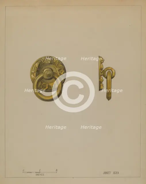 Drawer Pull, c. 1936. Creator: Janet Riza.