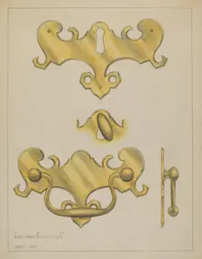 Drawer Pull, c. 1936. Creator: Janet Riza