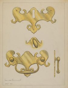 Drawer Pull, c. 1936. Creator: Janet Riza