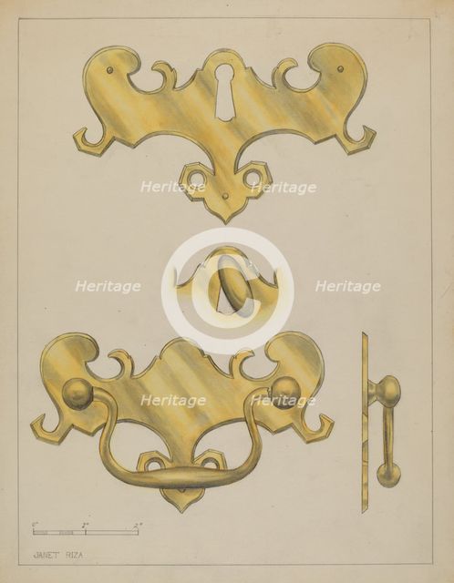 Drawer Pull, c. 1936. Creator: Janet Riza.