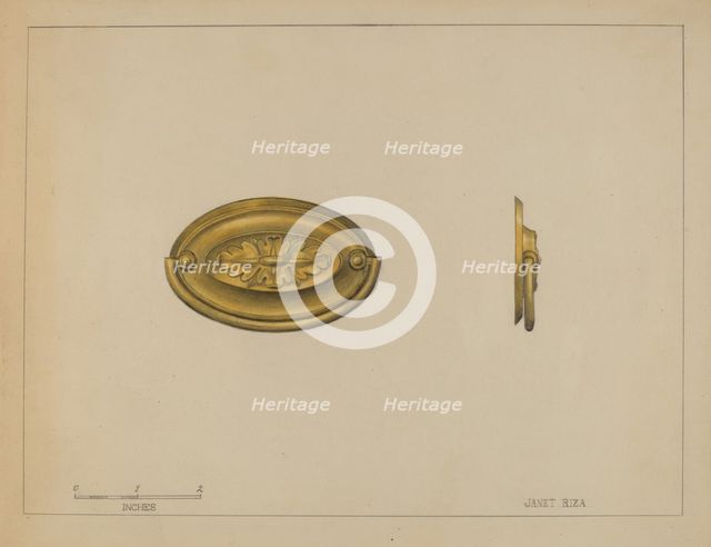 Drawer Pull, c. 1936. Creator: Janet Riza.