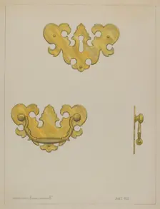 Drawer Pull, c. 1936. Creator: Janet Riza