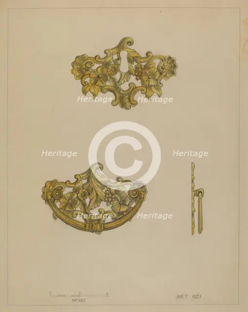 Drawer Pull, c. 1936. Creator: Janet Riza.