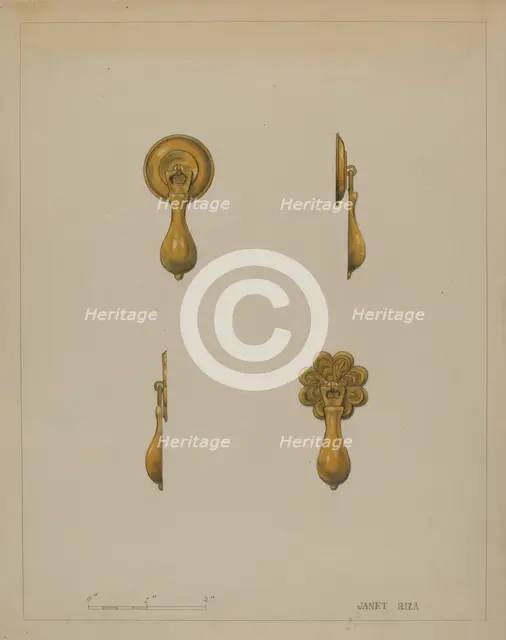 Drawer Pull, c. 1936. Creator: Janet Riza.