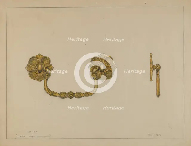 Drawer Pull, c. 1936. Creator: Janet Riza.