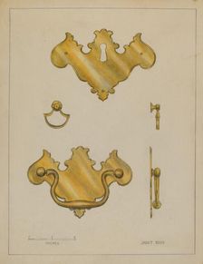 Drawer Pull, c. 1936. Creator: Janet Riza