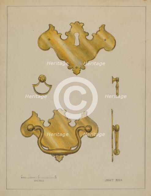 Drawer Pull, c. 1936. Creator: Janet Riza.