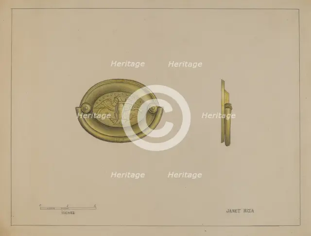 Drawer Pull, c. 1936. Creator: Janet Riza.