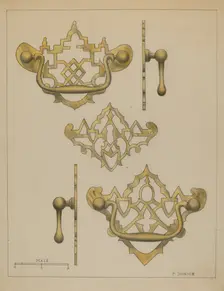 Drawer Pulls and Key Plate, c. 1936. Creator: Philip Johnson