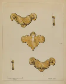 Drawer Pulls, c. 1936. Creator: Janet Riza