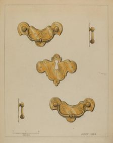 Drawer Pulls, c. 1936. Creator: Janet Riza