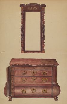 Drawers and Mirror, 1935/1942. Creator: Juanita Lantz