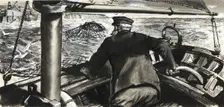 Drawings for Magazines: Ditty Box: Drawing: mine in fishing trawl net, between 1939 and 1946. Creators: Unknown, Central Office of Information